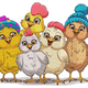 Cute Chick Friends Embroidery Design, Farm Baby Chicks Machine Embroidery Pattern, Instant Download