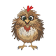 Cute Chicken Cartoon Embroidery Design, Instant Download