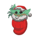 Christmas Alien in Stocking Embroidery Design, Kawaii Sci-Fi Holiday Pattern, Instant Download