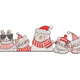 Cute Christmas Animals Border Embroidery Design, Instant Download