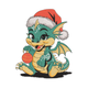 Cute Christmas Baby Dragon Embroidery Design, Instant Download