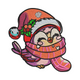 Cute Christmas Bird with Santa Hat Embroidery Design, Instant Download