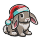 Cute Christmas Bunny Embroidery Design, Instant Download