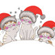 Christmas Cats Embroidery Design, Holiday Cat Duo Machine Embroidery Pattern, Instant Download