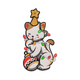 Cute Christmas Cat with Lights Embroidery Design, Instant Download