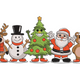 Cute Christmas Character Friends Embroidery Design, Instant Download