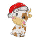 Cute Christmas Cow Embroidery Design, Instant Download