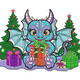 Christmas Dragon with Gifts Embroidery Design, Instant Download