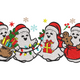Christmas Ghost Friends Embroidery Design, Holiday Ghost Quartet