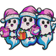 Cute Christmas Ghost Trio Embroidery Design, Instant Download