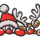 Cute Christmas Gnome & Reindeer Embroidery Design, Instant Download