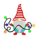 Christmas Gnome with String Lights Embroidery Design, Holiday Gnome Pattern, Instant Download