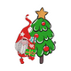 Cute Christmas Gnome with Tree and Gifts Embroidery Design, Instant Download