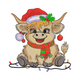 Cute Christmas Highland Cow Embroidery Design, Instant Download