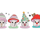 Cute Christmas Mushroom Friends Embroidery Design, Instant Download