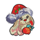 Cute Christmas Puppy Embroidery Design V2, Instant Download