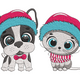 Cute Christmas Puppy and Kitten Embroidery Design, Instant Download
