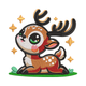 Cute Christmas Reindeer Embroidery Design, Instant Download