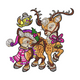 Cute Christmas Reindeer Embroidery Design V2, Instant Download