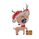 Cute Christmas Reindeer with Gift Embroidery Design, Instant Download