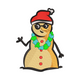 Cute Christmas Snowman Embroidery Design, Holiday Machine Embroidery Pattern, Instant Download