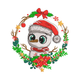 Cute Christmas Snowman Wreath Embroidery Design, Instant Download