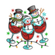 Cute Christmas Snowmen Trio Embroidery Design, Instant Download