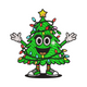 Cute Christmas Tree Character Embroidery Design, Instant Download