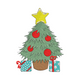 Cute Christmas Tree with Gifts Embroidery Design, Instant Download