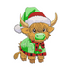Cute Cow Wearing Santa Hat and Scarf Embroidery Design, Machine Embroidery Pattern, Instant Download