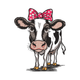 Cute Cow with Bow Embroidery Design, Farm Animal Pattern, Instant Download