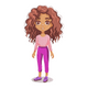 Cute Curly Hair Girl Embroidery Design, Instant Download