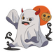 Cute Devil Ghost Halloween Embroidery Design, Instant Download