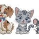 Cute Dog Cat Mouse Embroidery Design, Instant Download