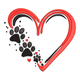 Cute Dog Paw Heart Embroidery Design, Dog Lover Machine Embroidery Pattern, Instant Download