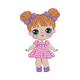 Cute Doll Girl in Pink Dress Embroidery Design, Instant Download