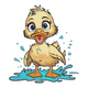 Cute Duckling Embroidery Design, Farm Animal Machine Embroidery Pattern, Instant Download