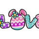 Easter Egg Bunny LOVE Word Art Embroidery Design, Instant Download
