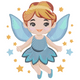 Cute Fairy Girl with Wings Embroidery Design, Instant Download