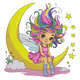 Fairy Sitting on Moon Embroidery Design, Fantasy Machine Embroidery Pattern, Instant Download