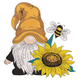 Cute Fall Gnome With Honey Bee Embroidery Design, Instant Download