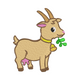 Cute Farm Goat with Bell Embroidery Design, Instant Download
