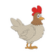 Cute Farm Hen Embroidery Design, Instant Download