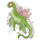 Cute Floral Dinosaur Embroidery Design, Instant Download