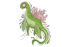 Cute Floral Dinosaur Embroidery Design, Instant Download