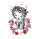 Cute Floral Girl Embroidery Design, Instant Download