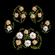 Cute Floral Paw Print Embroidery Design, Instant Download