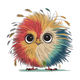 Cute Fluffy Bird Embroidery Design, Instant Download