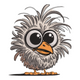 Cute Fluffy Bird Embroidery Design, Cartoon Bird Machine Embroidery Pattern, Instant Download