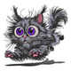 Fluffy Cat Embroidery Design, Big Eyes Kitten Portrait